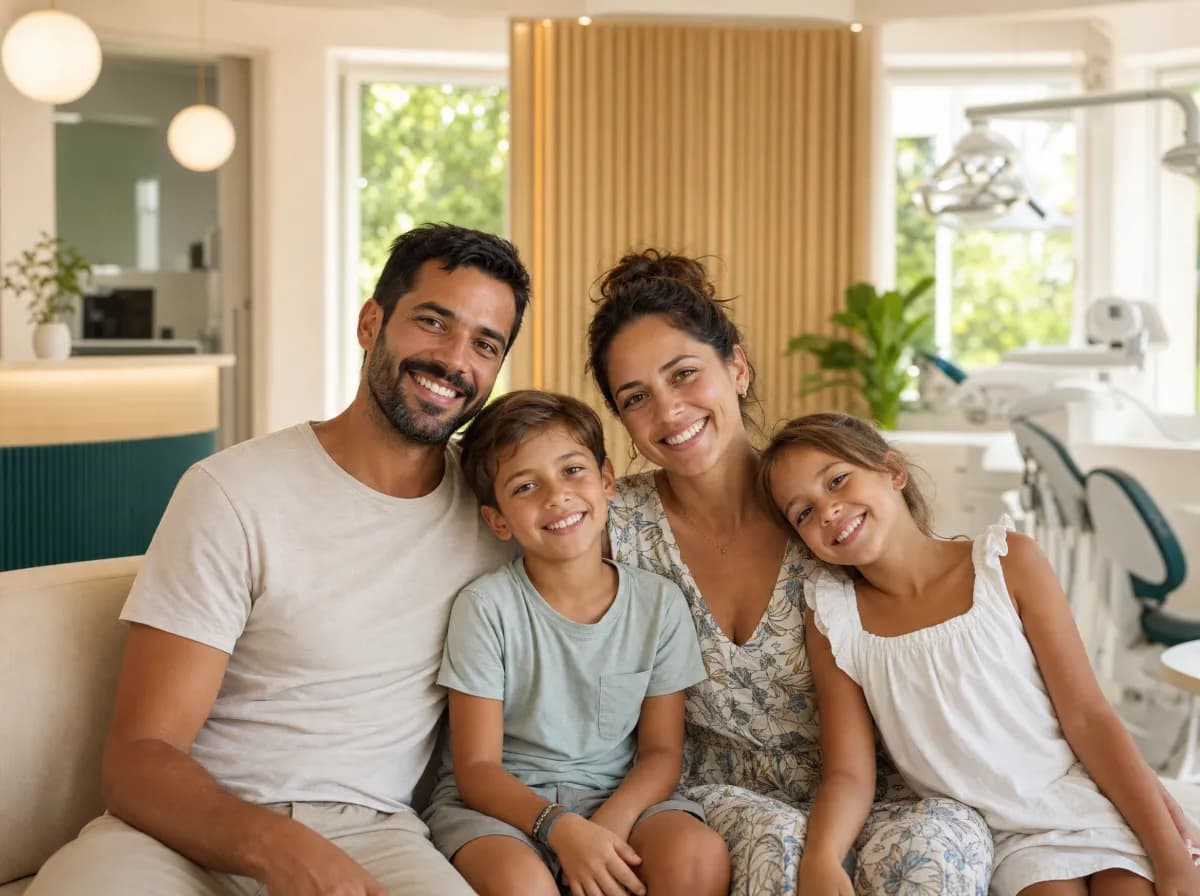 Famille accueillie au cabinet dentaire Sourire Austral à Saint-Pierre